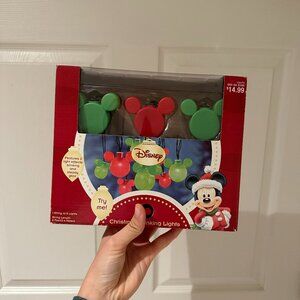 Disney Mickey Mouse String of 8 Christmas Musical Dancing Lights Red & Green